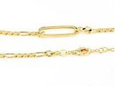 18k Yellow Gold Over Sterling Silver Figaro Station 16 Inch Necklace