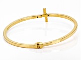18k Yellow Gold Over Sterling Silver Cross Hinged Bangle