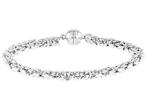 Sterling Silver 6mm Byzantine Link Bracelet With Magnetic Clasp ...