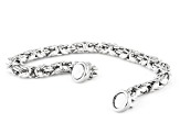 Sterling Silver 6mm Byzantine Link Bracelet With Magnetic Clasp