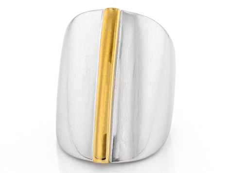 Sterling Silver & 18k Yellow Gold Over Sterling Silver Graduated Ring