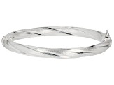 Sterling Silver 7mm Satin Finish Twisted Bangle