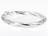 Sterling Silver 7mm Satin Finish Twisted Bangle