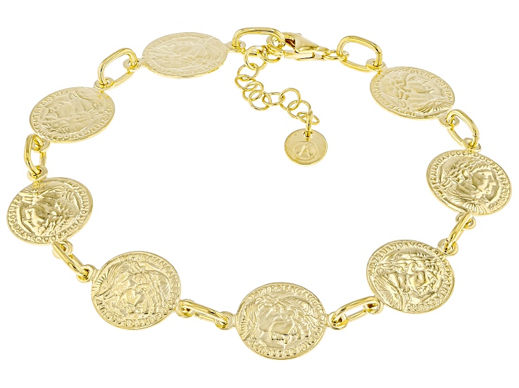 Buy Gold Tone Coins Bracelet, Coin Charms Bracelet, Multi Charm Bracelet,  Gold Colour Chunky Bracelet, Retro Style Bracelet, Aesthetic Jewelry Online  in India - Etsy
