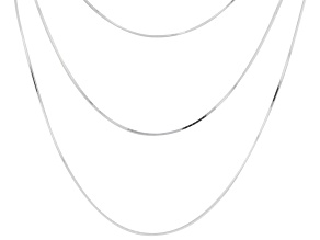 Sterling Silver Multi-Strand Snake Link 18 Inch Necklace