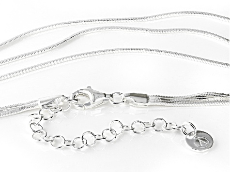 Sterling Silver Multi-Strand Snake Link 18 Inch Necklace