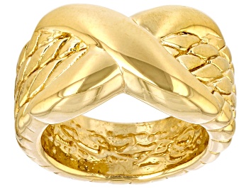 Picture of 18k Yellow Gold Over Sterling Silver Crossover Design Ring