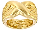 18k Yellow Gold Over Sterling Silver Crossover Design Ring