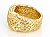 18k Yellow Gold Over Sterling Silver Crossover Design Ring