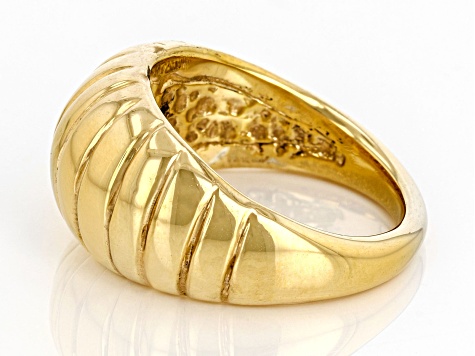 18k Yellow Gold Over Sterling Silver Croissant Style Ring