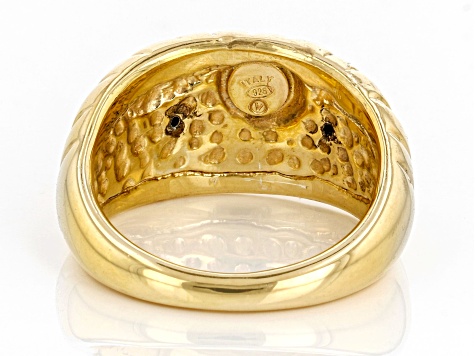 18k Yellow Gold Over Sterling Silver Croissant Style Ring
