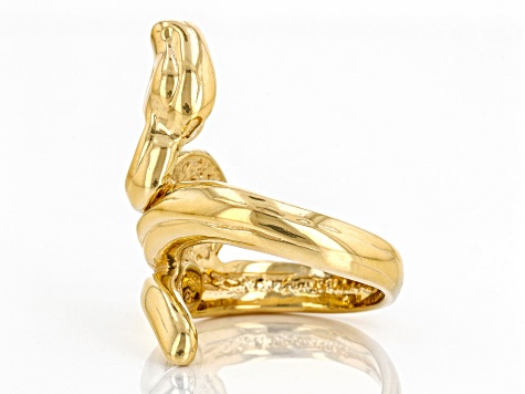 18k Yellow Gold Over Sterling Silver Snake Ring