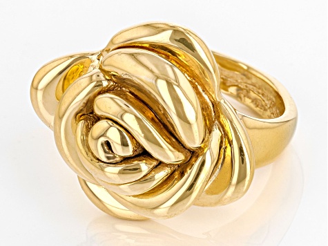 18k Yellow Gold Over Sterling Silver Rose Ring - AG1098 | JTV.com