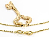 18k Yellow Gold Over Sterling Silver Sliding Key Pendant 20 Inch Cable Link Necklace
