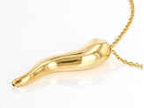 18k Yellow Gold Over Sterling Silver Sliding Horn Pendant 20 Inch Cable Link Necklace