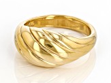 18k Yellow Gold Over Sterling Silver Wave Design Ring