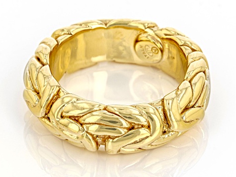 18k Yellow Gold Over Sterling Silver Byzantine Style Ring