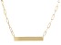 18k Yellow Gold Over Sterling Silver Paperclip Link Bar 18 Inch Necklace