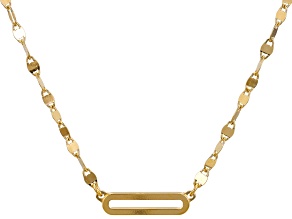 18k Yellow Gold Over Sterling Silver Valentino Link Bar 18 Inch Necklace