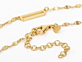 18k Yellow Gold Over Sterling Silver Valentino Link Bar 18 Inch Necklace