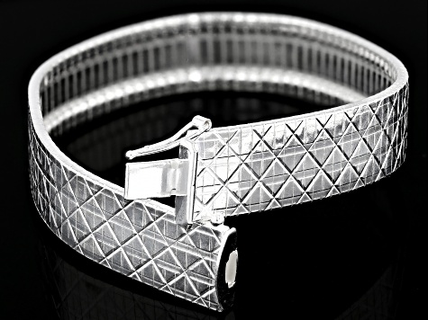 Sterling Silver 12mm Diamond-Cut Cleopatra Bracelet