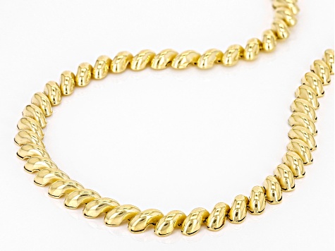 18k Yellow Gold Over Sterling Silver 6.3mm San Marco 20 Inch Chain