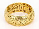 18k Yellow Gold Over Sterling Silver 8mm Textured Band Ring