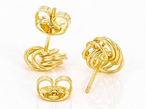 18k Yellow Gold Over Sterling Silver Rosetta Stud Earrings