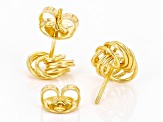 18k Yellow Gold Over Sterling Silver Rosetta Stud Earrings