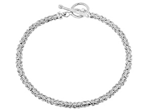 Sterling Silver Byzantine Link Toggle Bracelet