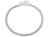 Sterling Silver Byzantine Link Toggle Bracelet