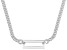 Sterling Silver Paperclip Station Bismark Link 18 Inch Necklace