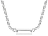Sterling Silver Paperclip Station Bismark Link 18 Inch Necklace