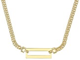 18k Yellow Gold Over Sterling Silver Paperclip Station Bismark Link 18 Inch Necklace