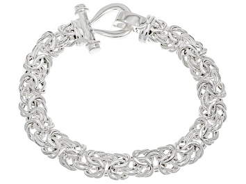 10mm Byzantine Chain Bracelet in Sterling Silver