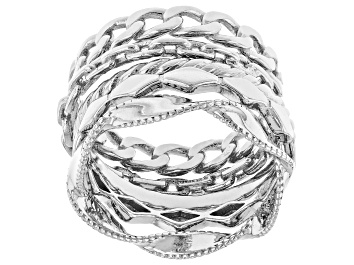 Picture of Sterling Silver Set Of 5 Stackable Band Rings
