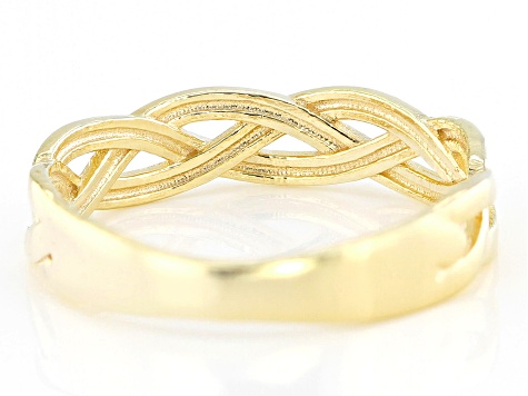 18k Yellow Gold Over Sterling Silver Celtic Design Band Ring