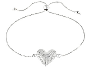 Picture of Sterling Silver Textured Heart Bolo Bracelet