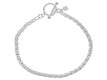 Picture of Sterling Silver 3mm Wheat Link Toggle Bracelet