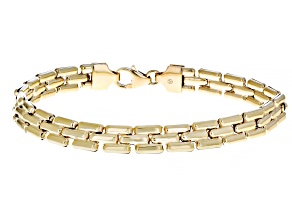 18k Yellow Gold Over Sterling Silver 7mm Panther Link Bracelet