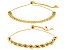 18k Yellow Gold Over Sterling Silver 4.5mm Rope and 4.5mm Bismark Link Bolo Bracelet Set of 2