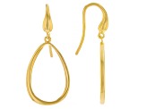 18k Yellow Gold Over Sterling Silver Pear Shaped Dangle Earrings