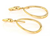 18k Yellow Gold Over Sterling Silver Pear Shaped Dangle Earrings