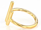 18k Yellow Gold Over Sterling Silver Bar Cuff Ring