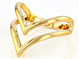 18k Yellow Gold Over Sterling Silver Open Chevron Design Ring