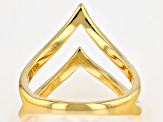 18k Yellow Gold Over Sterling Silver Open Chevron Design Ring