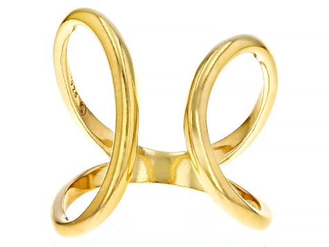 18k Yellow Gold Over Sterling Silver Open Design Ring