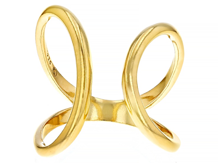 18k Yellow Gold Over Sterling Silver Open Design Ring