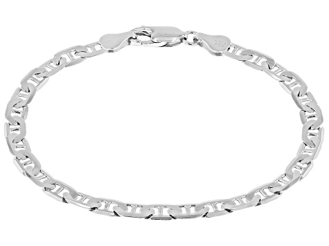 Sterling Silver 4.8mm Flat Mariner Link Bracelet - AG1148A | JTV.com