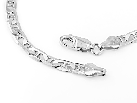 Sterling Silver 4.8mm Flat Mariner Link Bracelet